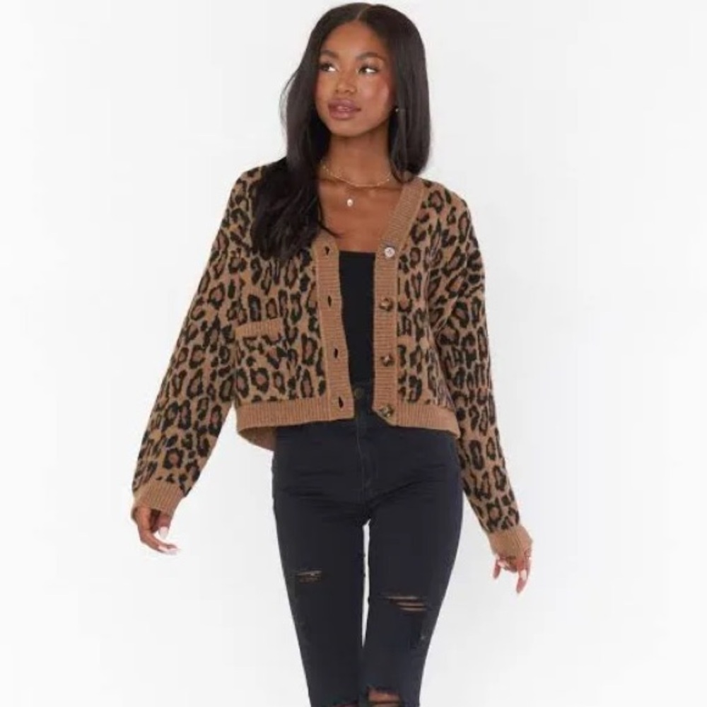 Show Me Your Mumu Carti Cardigan Cozy Leopard Knit Sweater - Cheetah Print